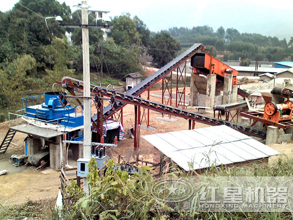 河卵石制砂生產線現場圖