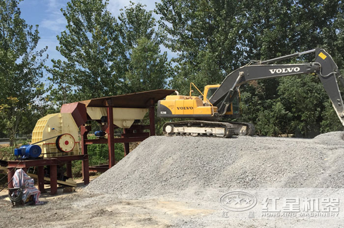 重錘式打沙機工作現場