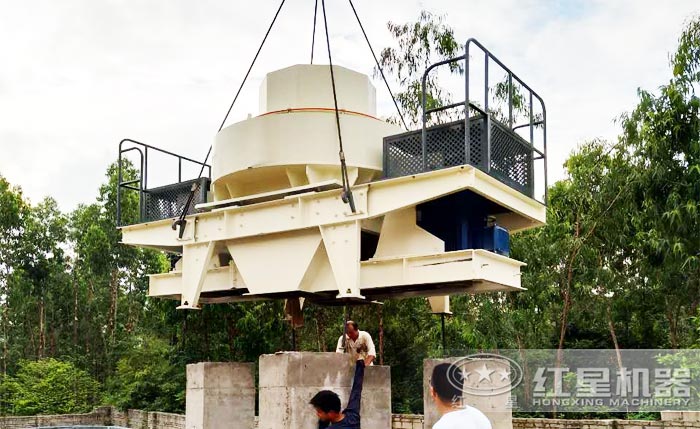河卵石制砂機安裝現場