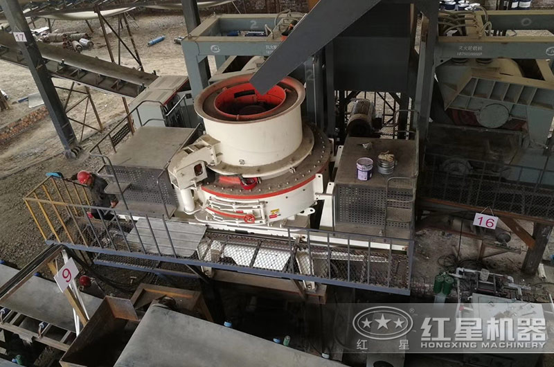 鵝卵石制砂生產現場