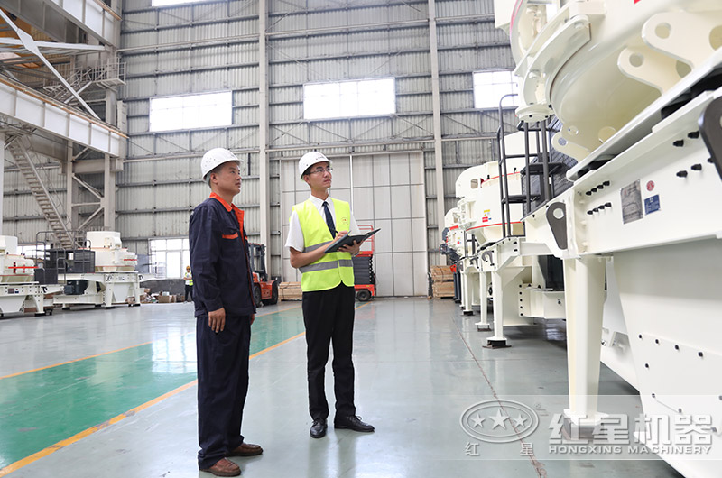 客戶投資機制砂生產來廠區考察設備