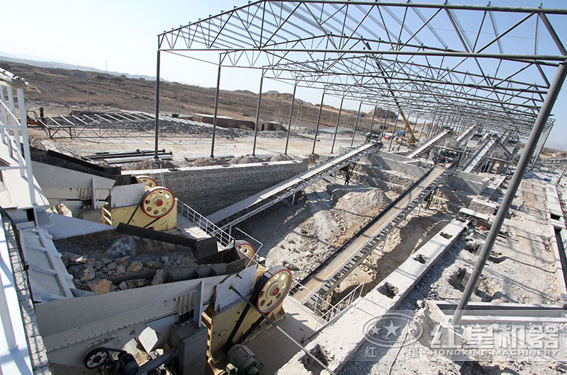河北大型石料生產線現場一角