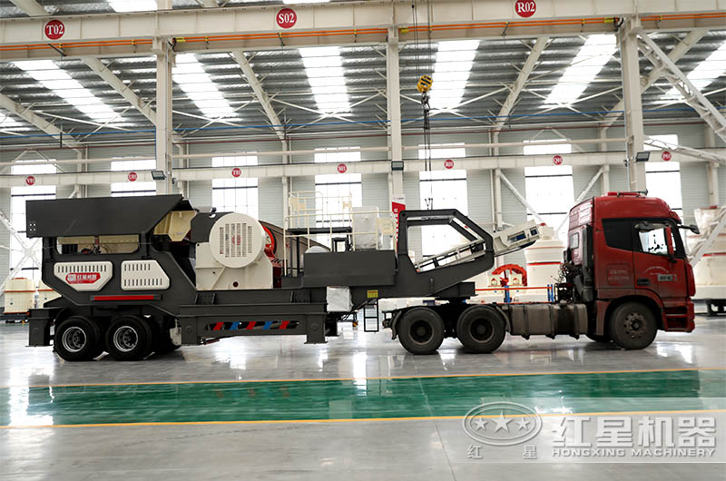 輪胎式移動破碎機發落